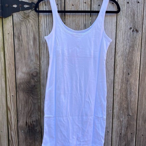 NWT Victoria's Secret White Cotton Rib Tank Slip Dress Sz Medium - Picture 8 of 9